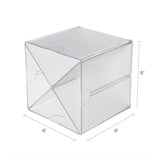 deflecto® Stackable Cube Organizer, X Divider, 4 Compartments, Plastic, 6 x 7.2 x 6, Clear (DEF350201) Each