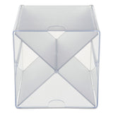 deflecto® Stackable Cube Organizer, X Divider, 4 Compartments, Plastic, 6 x 7.2 x 6, Clear (DEF350201) Each