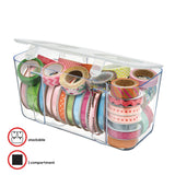 deflecto® Stackable Caddy Organizer, Medium, Plastic, 8.8 x 4 x 4.38, White (DEF29201CR)