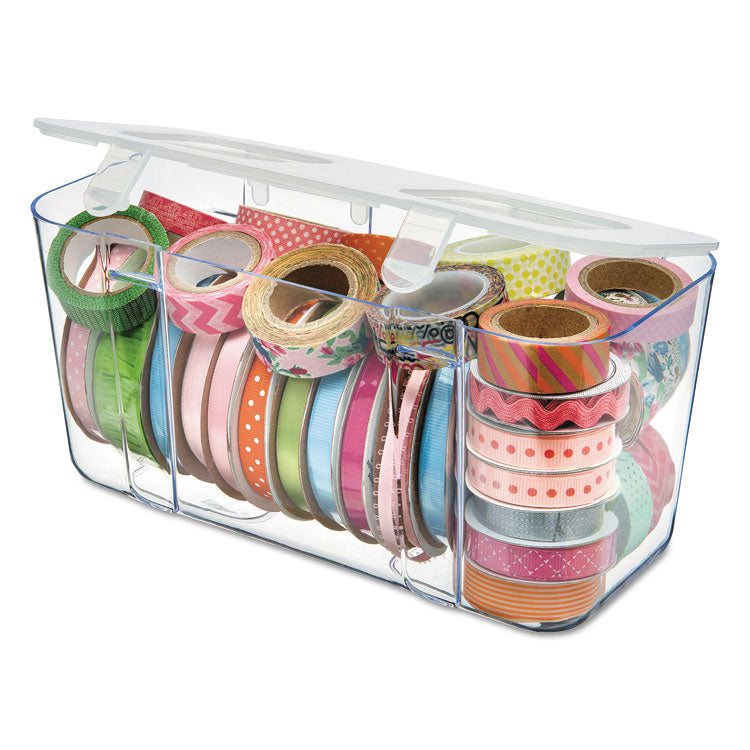 deflecto® Stackable Caddy Organizer, Medium, Plastic, 8.8 x 4 x 4.38, White (DEF29201CR)