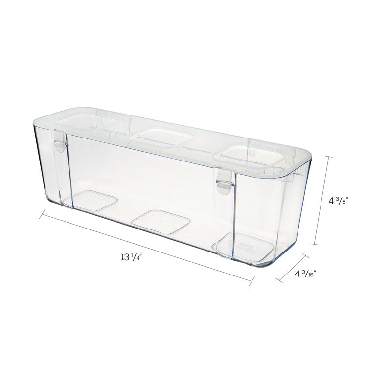 deflecto® Stackable Caddy Organizer, Large, Plastic, 13.24 x 4 x 4.38, White (DEF29301CR)