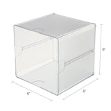 deflecto® Stackable Cube Organizer, 1 Compartment, 6 x 6 x 6, Plastic, Clear (DEF350401) Each