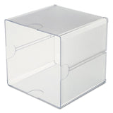 deflecto® Stackable Cube Organizer, 1 Compartment, 6 x 6 x 6, Plastic, Clear (DEF350401) Each