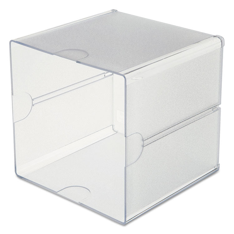 deflecto® Stackable Cube Organizer, 1 Compartment, 6 x 6 x 6, Plastic, Clear (DEF350401)