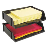 deflecto® Industrial Tray Side-Load Stacking Tray Set, 2 Sections, Letter to Legal Size Files, 16.38" x 11.13" x 3.5", Black, 2/Pack (DEF582704) 1 Set