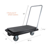 deflecto® Heavy-Duty Platform Cart, 300 lb Capacity, 21 x 32.5 x 37.5, Black (DEFCRT550004)