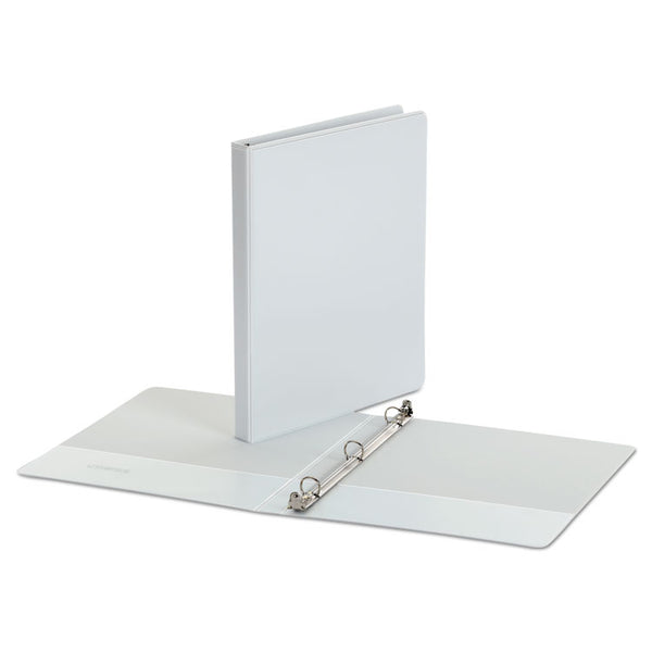 Universal® Economy Round Ring View Binder, 3 Rings, 0.5" Capacity, 11 x 8.5, White (UNV20952)