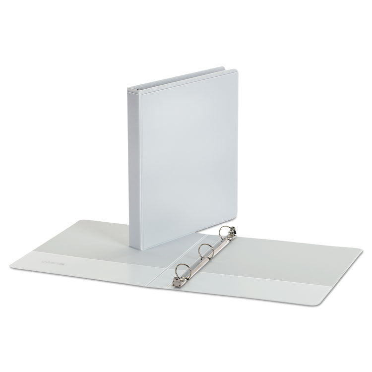 Universal® Economy Round Ring View Binder, 3 Rings, 1" Capacity, 11 x 8.5, White, 12/Carton (UNV20962CT)