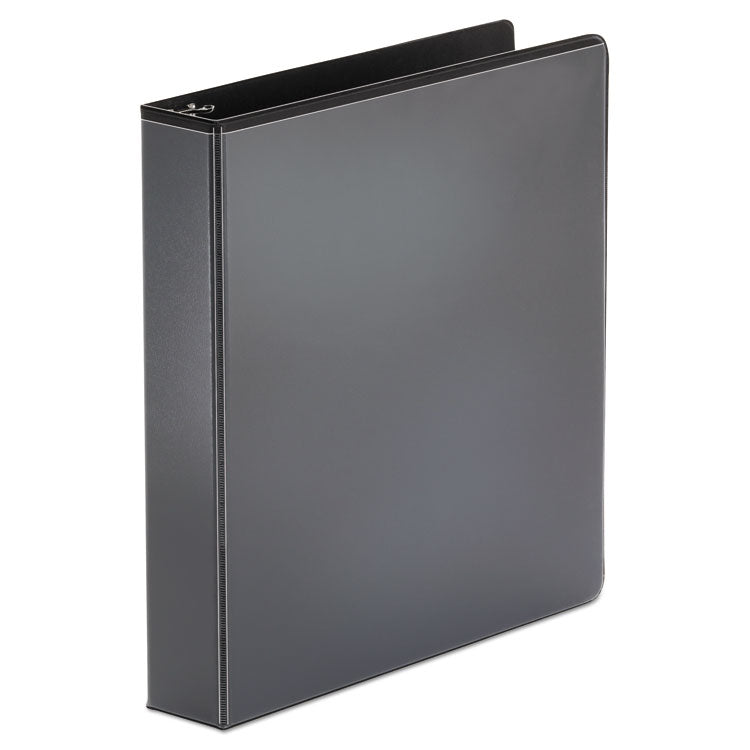 Universal® Economy Round Ring View Binder, 3 Rings, 1.5" Capacity, 11 x 8.5, Black (UNV20971)