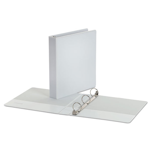 Universal® Economy Round Ring View Binder, 3 Rings, 1.5" Capacity, 11 x 8.5, White (UNV20972)