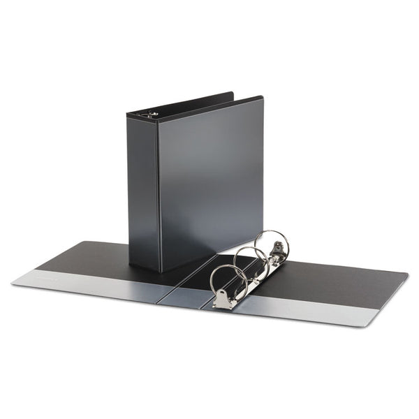 Universal® Economy Round Ring View Binder, 3 Rings, 3" Capacity, 11 x 8.5, Black (UNV20991)