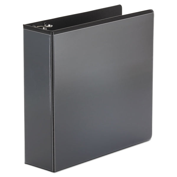 Universal® Economy Round Ring View Binder, 3 Rings, 3" Capacity, 11 x 8.5, Black (UNV20991)