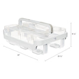 deflecto® Stackable Caddy Organizer with S, M and L Containers, Plastic, 10.5 x 14 x 6.5, White Caddy/Clear Containers (DEF29003)