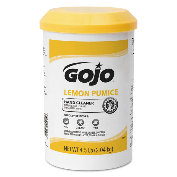 GOJO® Lemon Pumice Hand Cleaner, Lemon Scent, 4.5 lb Tub, 6/Carton (GOJ0915)