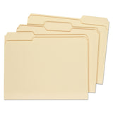 Universal® Double-Ply Top Tab Manila File Folders, 1/3-Cut Tabs: Assorted, Letter Size, 0.75" Expansion, Manila, 100/Box (UNV16113) Box of 100