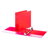 Universal® Economy Non-View Round Ring Binder, 3 Rings, 3" Capacity, 11 x 8.5, Red (UNV30409)