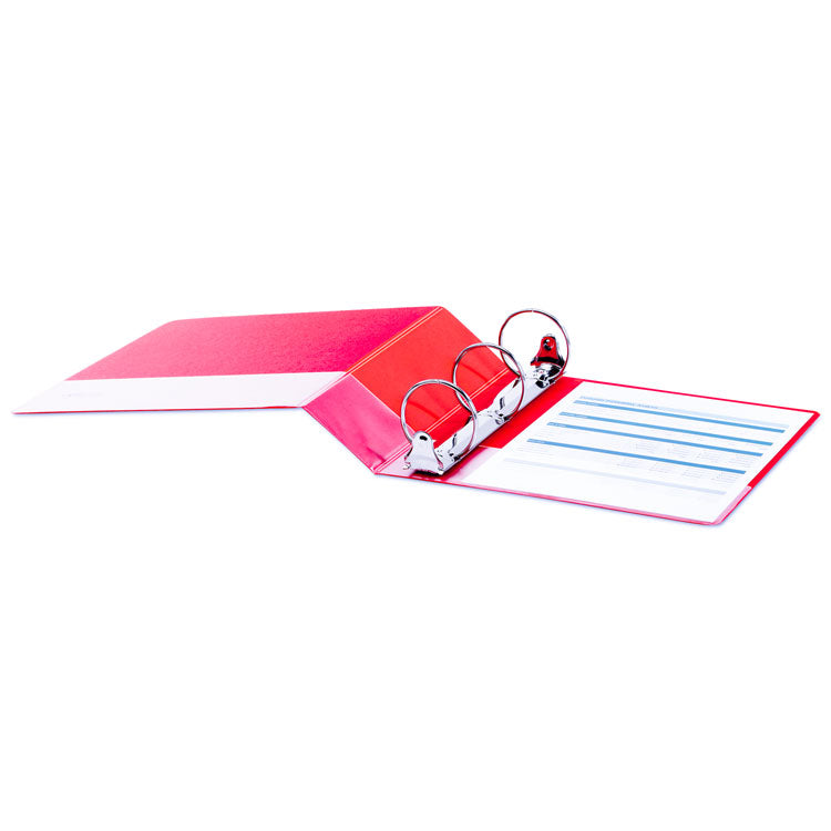 Universal® Economy Non-View Round Ring Binder, 3 Rings, 3" Capacity, 11 x 8.5, Red (UNV30409)