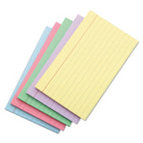 Universal® Index Cards, Ruled, 5 x 8, Assorted, 100/Pack (UNV47256)