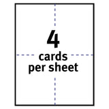 Avery® Printable Postcards, Laser, 80 lb, 4.25 x 5.5, Uncoated White, 200 Cards, 4 Cards/Sheet, 50 Sheets/Box (AVE5689)