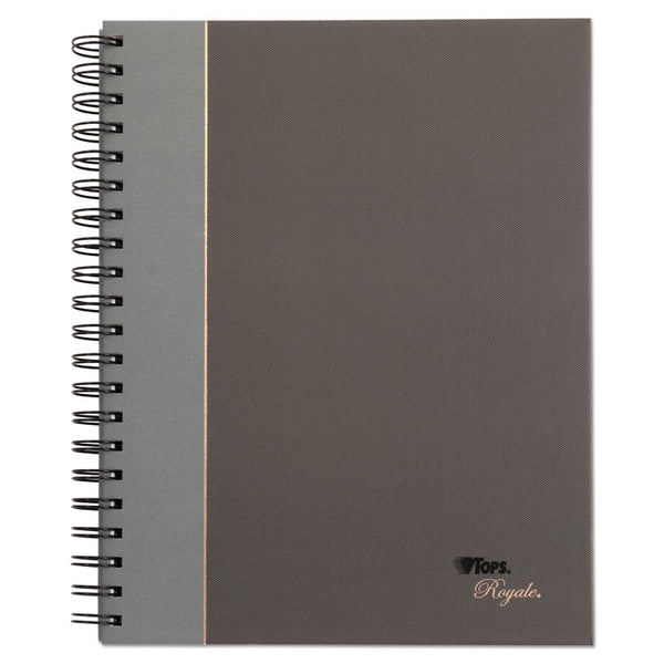 TOPS™ Royale Wirebound Business Notebooks, 1-Subject, Medium/College Rule, Black/Gray Cover, (96) 10.5 x 8 Sheets (TOP25331) Each