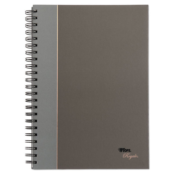 TOPS™ Royale Wirebound Business Notebooks, 1-Subject, Medium/College Rule, Black/Gray Cover, (96) 11.75 x 8.25 Sheets (TOP25332) Each