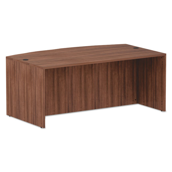 Alera® Alera Valencia Series Bow Front Desk Shell, 71" x 41.38" x 29.63", Modern Walnut (ALEVA227236WA)