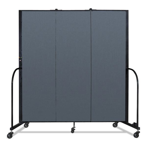 Screenflex Portable Room Divider, 5 ft 9" x 0.75" x 6 ft, Vinyl/Fiberglass/Steel, Blue (SCXCFSL603DB) Each