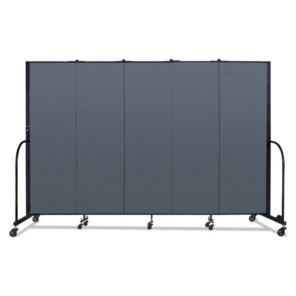 Screenflex Portable Room Divider, 9 ft 5" x 0.75" x 6 ft, Vinyl/Fiberglass/Steel, Blue (SCXCFSL605DB) Each