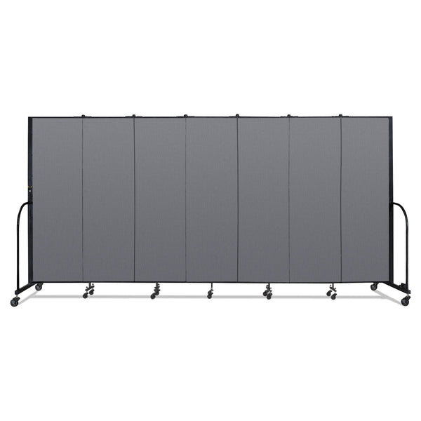 Screenflex Portable Room Divider, 13 ft 1" x 0.75" x 6 ft, Vinyl/Fiberglass/Steel, Gray (SCXCFSL607DG) Each