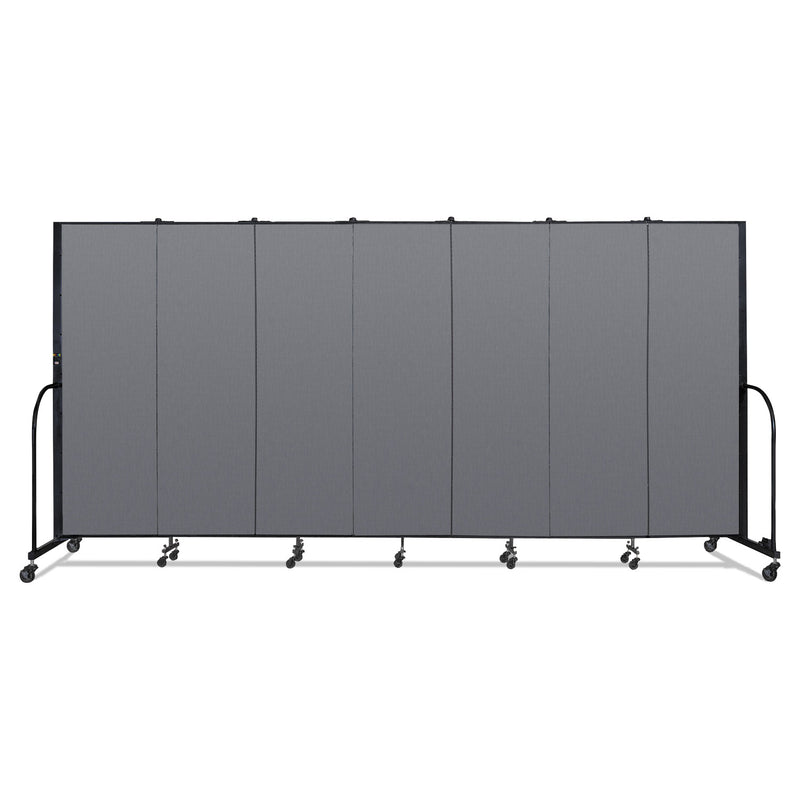 Screenflex Portable Room Divider, 13 ft 1" x 0.75" x 6 ft, Vinyl/Fiberglass/Steel, Gray (SCXCFSL607DG) Each