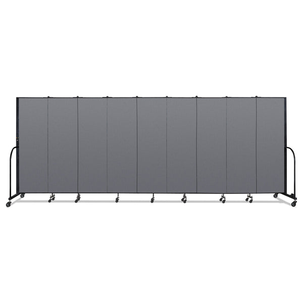 Screenflex Portable Room Divider, 16 ft 9" x 0.75" x 6 ft, Vinyl/Fiberglass/Steel, Gray (SCXCFSL609DG) Each