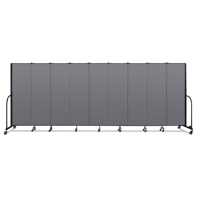 Screenflex Portable Room Divider, 16 ft 9" x 0.75" x 6 ft, Vinyl/Fiberglass/Steel, Gray (SCXCFSL609DG) Each