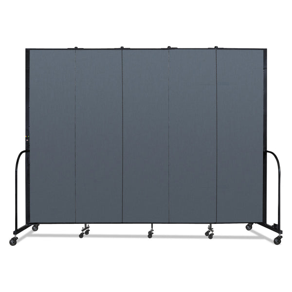 Screenflex Portable Room Divider, 9 ft 5" x 0.75" x 7 ft 4", Vinyl/Fiberglass/Steel, Blue (SCXCFSL745DB) Each