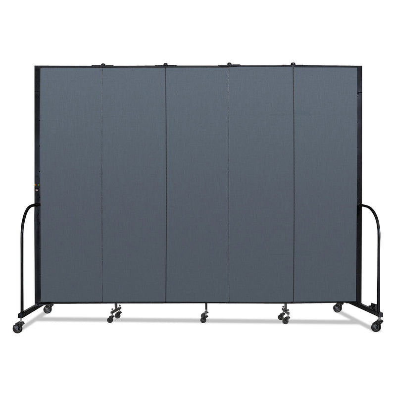 Screenflex Portable Room Divider, 9 ft 5" x 0.75" x 7 ft 4", Vinyl/Fiberglass/Steel, Blue (SCXCFSL745DB) Each