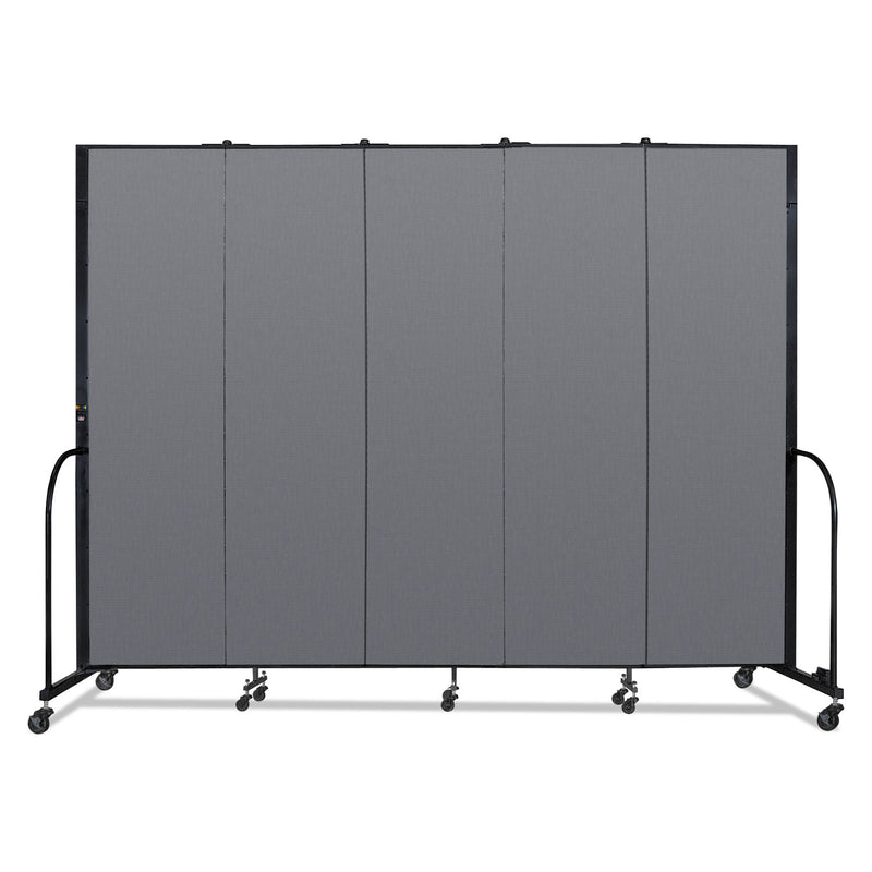 Screenflex Portable Room Divider, 9 ft 5" x 0.75" x 7 ft 4", Vinyl/Fiberglass/Steel, Gray (SCXCFSL745DG) Each