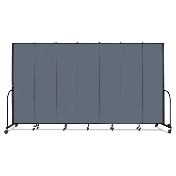 Screenflex Portable Room Divider, 13 ft 1" x 0.75" x 7 ft 4", Vinyl/Fiberglass/Steel, Blue (SCXCFSL747DB) Each