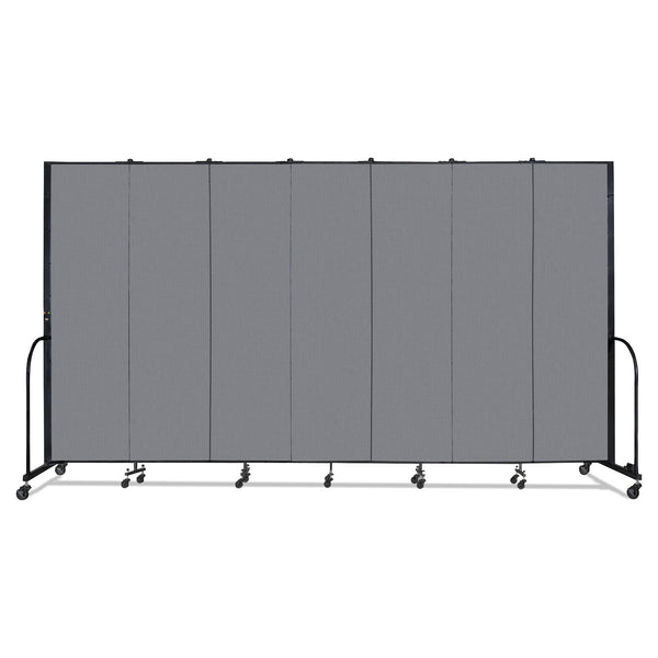 Screenflex Portable Room Divider, 13 ft 1" x 0.75" x 7 ft 4", Vinyl/Fiberglass/Steel, Gray (SCXCFSL747DG) Each