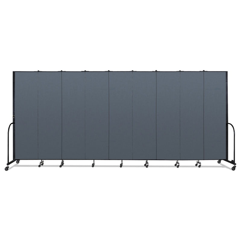 Screenflex Portable Room Divider, 16 ft 9" x 0.75" x 7 ft 4", Vinyl/Fiberglass/Steel, Blue (SCXCFSL749DB) Each