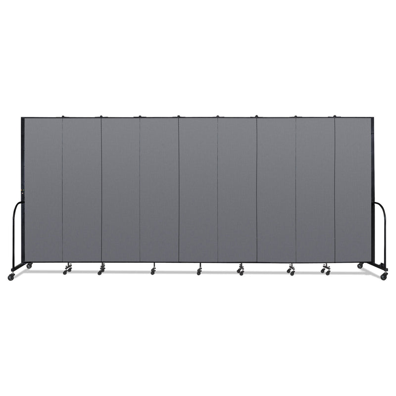 Screenflex Portable Room Divider, 16 ft 9" x 0.75" x 7 ft 4", Vinyl/Fiberglass/Steel, Gray (SCXCFSL749DG) Each