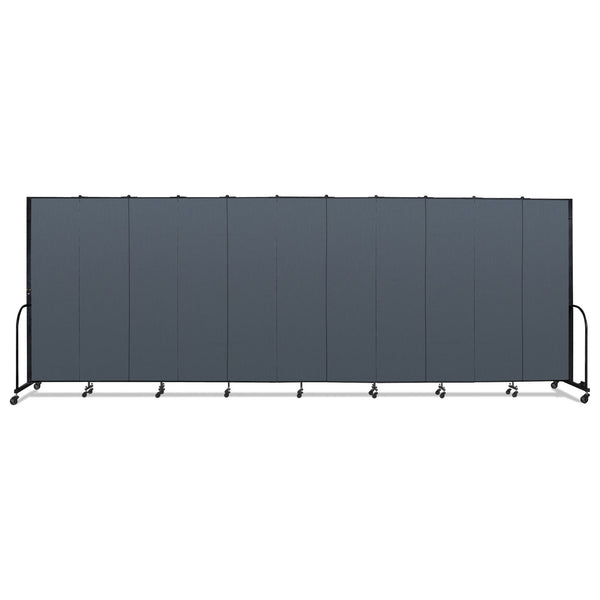 Screenflex Portable Room Divider, 20 ft 5" x 0.75" x 7 ft 4", Vinyl/Fiberglass/Steel, Blue (SCXCFSL7411DB) Each