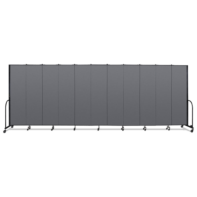 Screenflex Portable Room Divider, 20 ft 5" x 0.75" x 7 ft 4", Vinyl/Fiberglass/Steel, Gray (SCXCFSL7411DG) Each