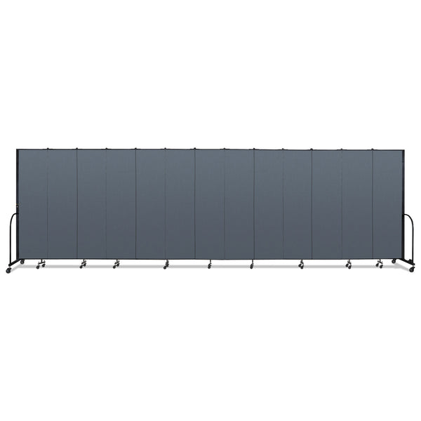 Screenflex Portable Room Divider, 24 ft 1" x 0.75" x 7 ft 4", Vinyl/Fiberglass/Steel, Blue (SCXCFSL7413DB) Each