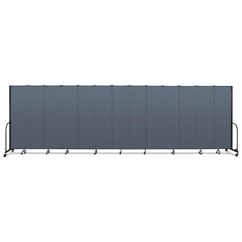 Screenflex Portable Room Divider, 24 ft 1" x 0.75" x 7 ft 4", Vinyl/Fiberglass/Steel, Blue (SCXCFSL7413DB) Each