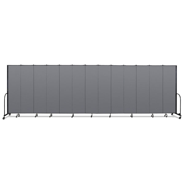 Screenflex Portable Room Divider, 24 ft 1" x 0.75" x 7 ft 4", Vinyl/Fiberglass/Steel, Gray (SCXCFSL7413DG) Each