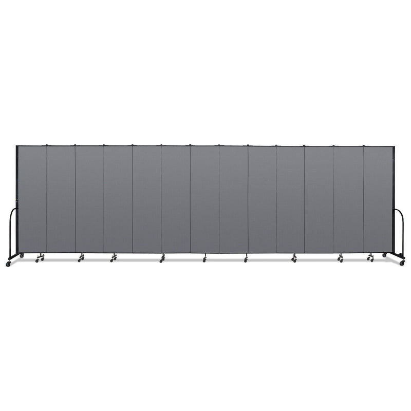 Screenflex Portable Room Divider, 24 ft 1" x 0.75" x 7 ft 4", Vinyl/Fiberglass/Steel, Gray (SCXCFSL7413DG) Each