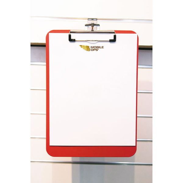 Mobile OPS® Unbreakable Recycled Clipboard, 0.25" Clip Capacity, Holds 8.5 x 11 Sheets, Red (BAU61622) Each