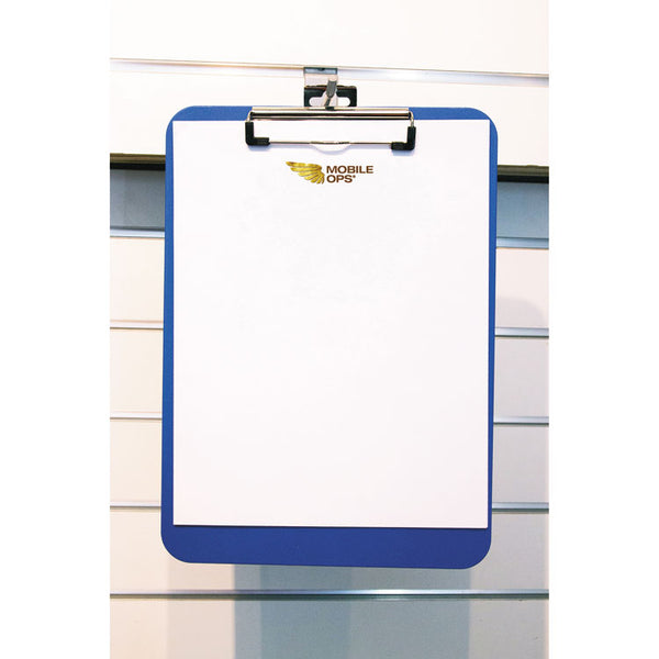 Mobile OPS® Unbreakable Recycled Clipboard, 0.25" Clip Capacity, Holds 8.5 x 11 Sheets, Blue (BAU61623) Each