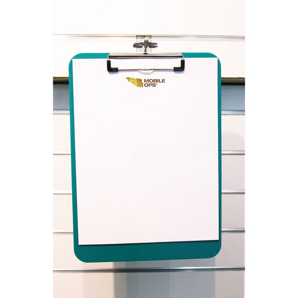 Mobile OPS® Unbreakable Recycled Clipboard, 0.25" Clip Capacity, Holds 8.5 x 11 Sheets, Green (BAU61626) Each