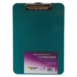 Mobile OPS® Unbreakable Recycled Clipboard, 0.25" Clip Capacity, Holds 8.5 x 11 Sheets, Green (BAU61626)