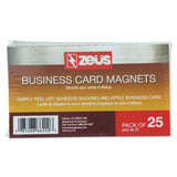 ZEUS® Business Card Magnets, 2 x 3.5, White, Adhesive Coated, 25/Pack (BAU66200) Pack of 25